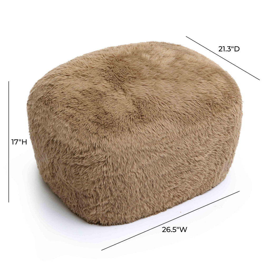 Britt Contract-Grade Vegan Shearling Ottoman