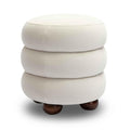 Stefanie Performance Velvet Ottoman — Cream null