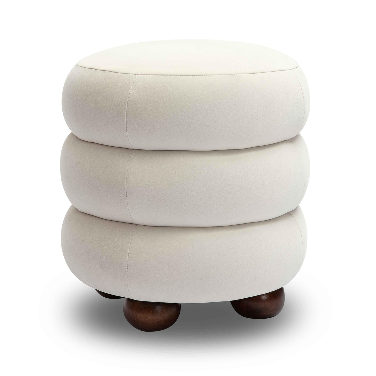 Stefanie Performance Velvet Ottoman — Cream null