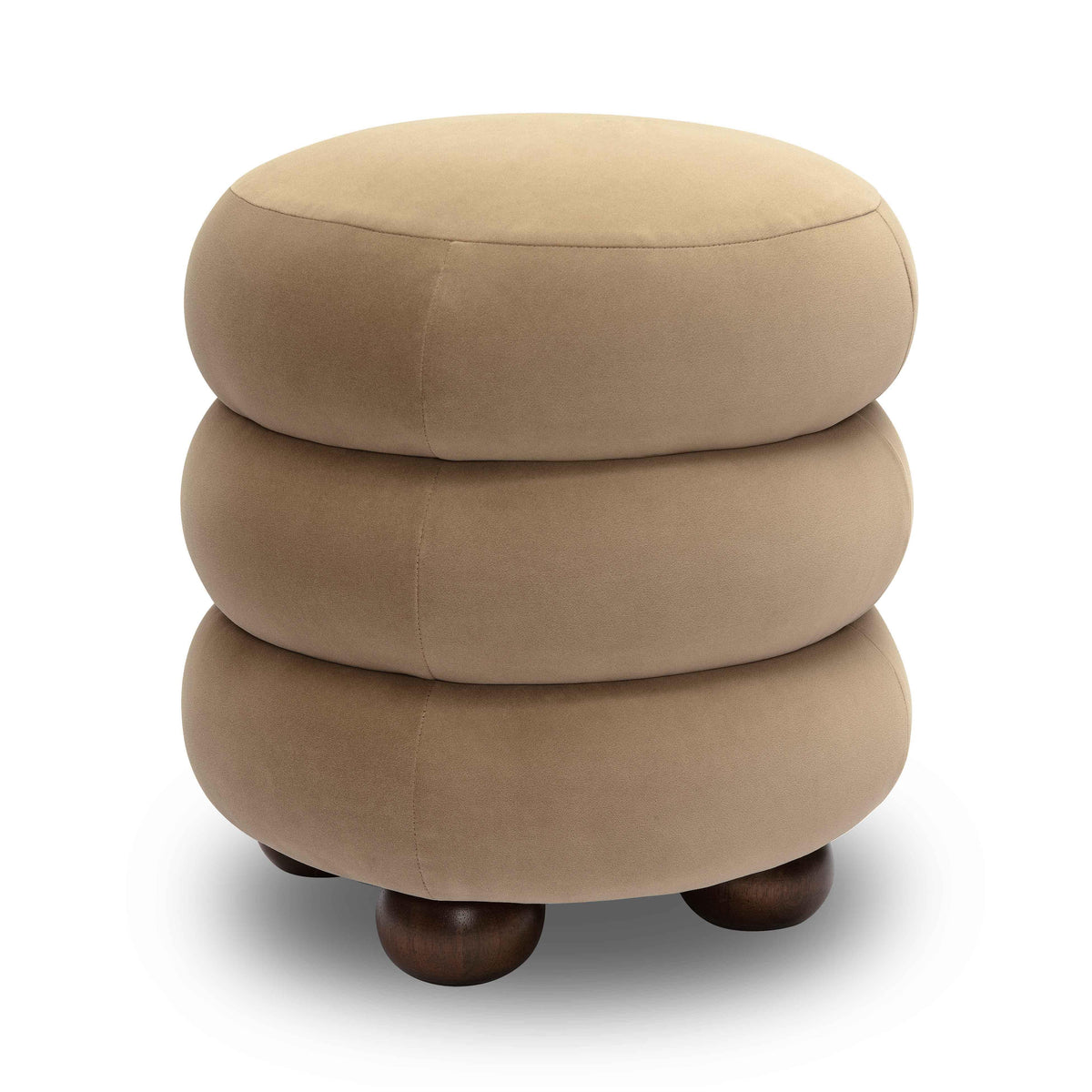 Stefanie Performance Velvet Ottoman — Taupe null