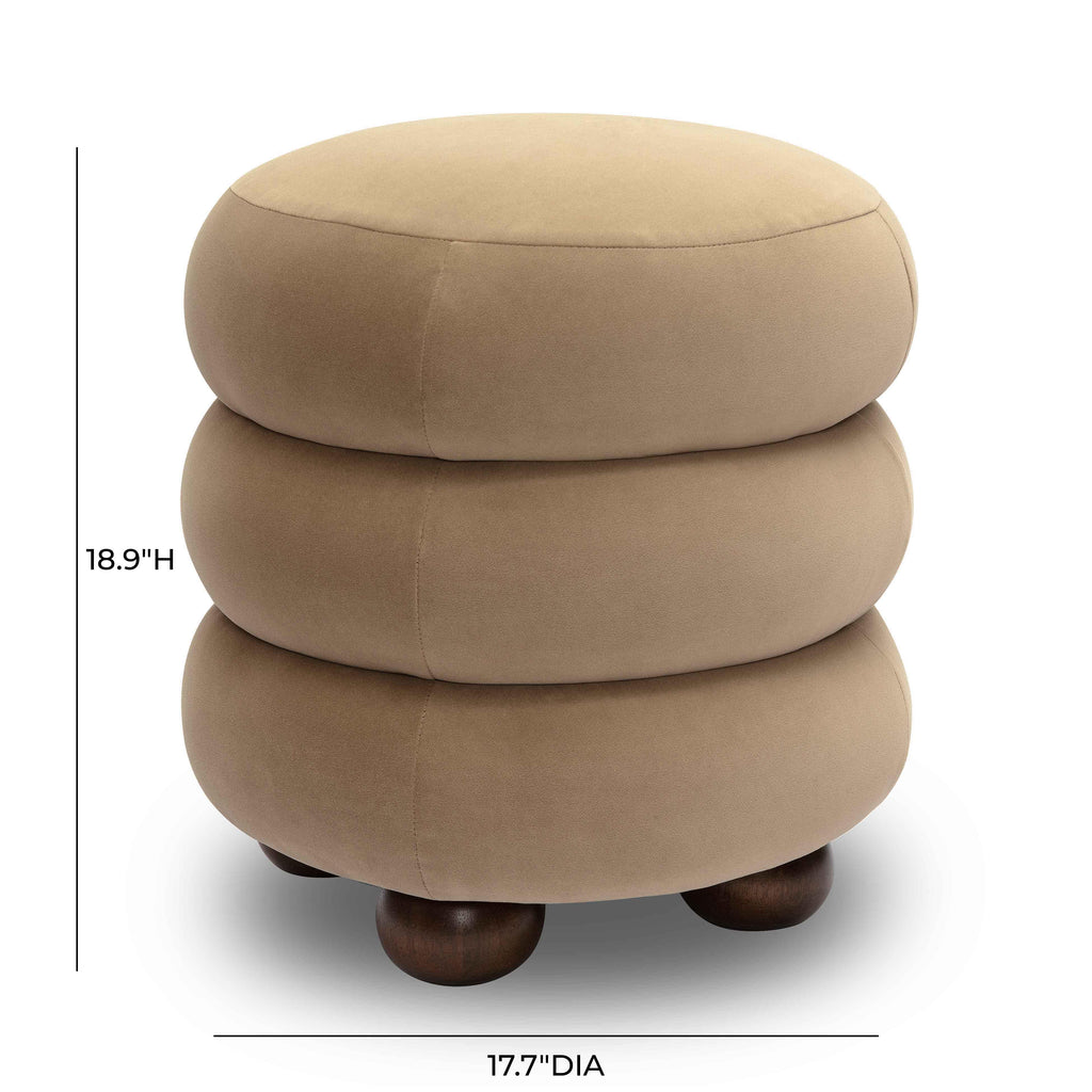 Stefanie Performance Velvet Ottoman