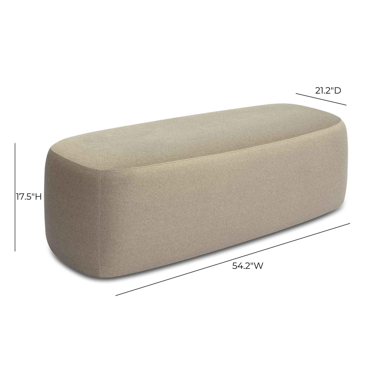 Graceland 54" Performance Faux Mohair Bench