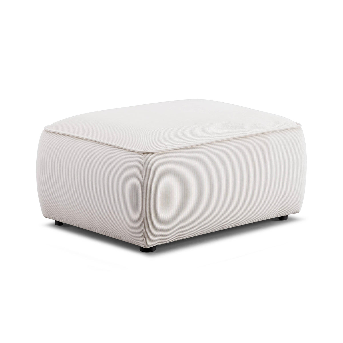 Travie Performance Corduroy Velvet Ottoman — White Sand null