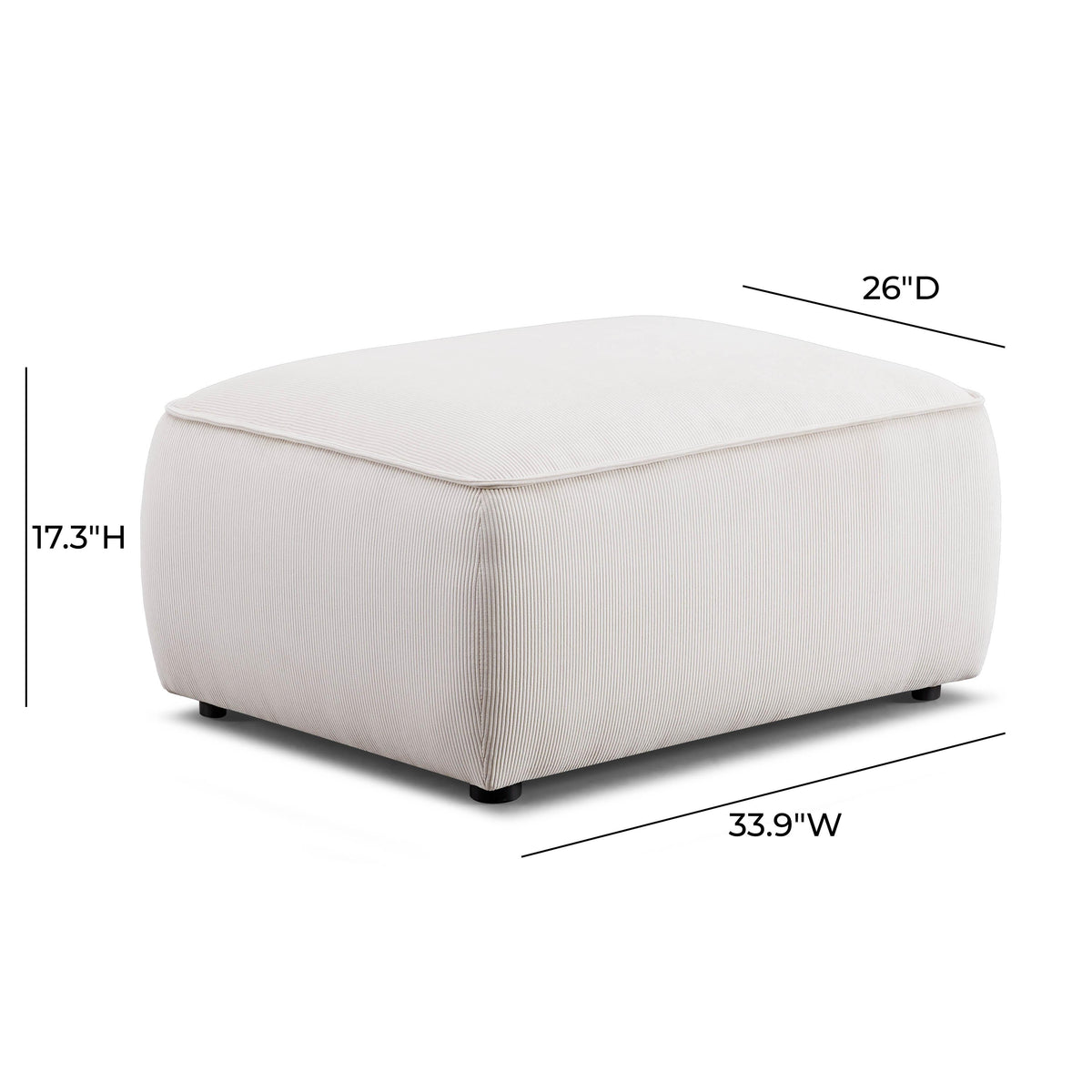 Travie Performance Corduroy Velvet Ottoman