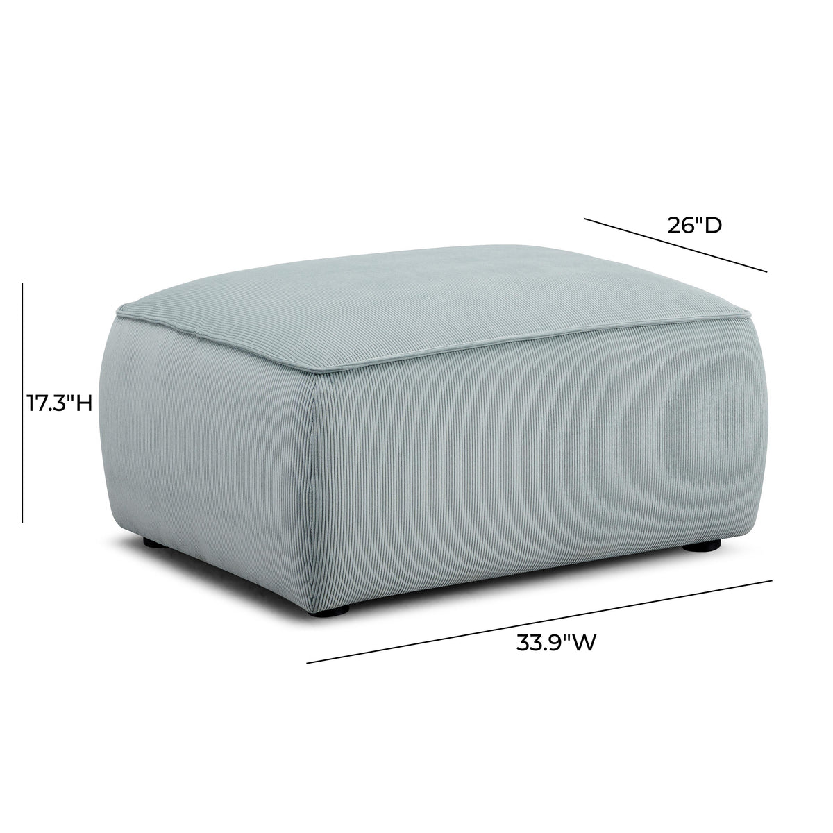 Travie Performance Corduroy Velvet Ottoman