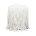 Shag Me Performance Vegan Leather Ottoman — Ivory null