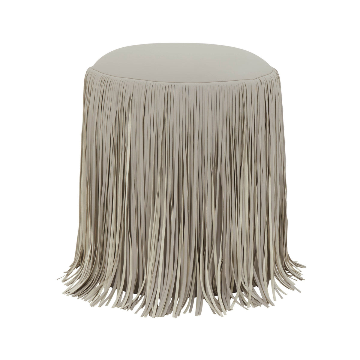 Shag Me Performance Vegan Leather Ottoman — Grey null