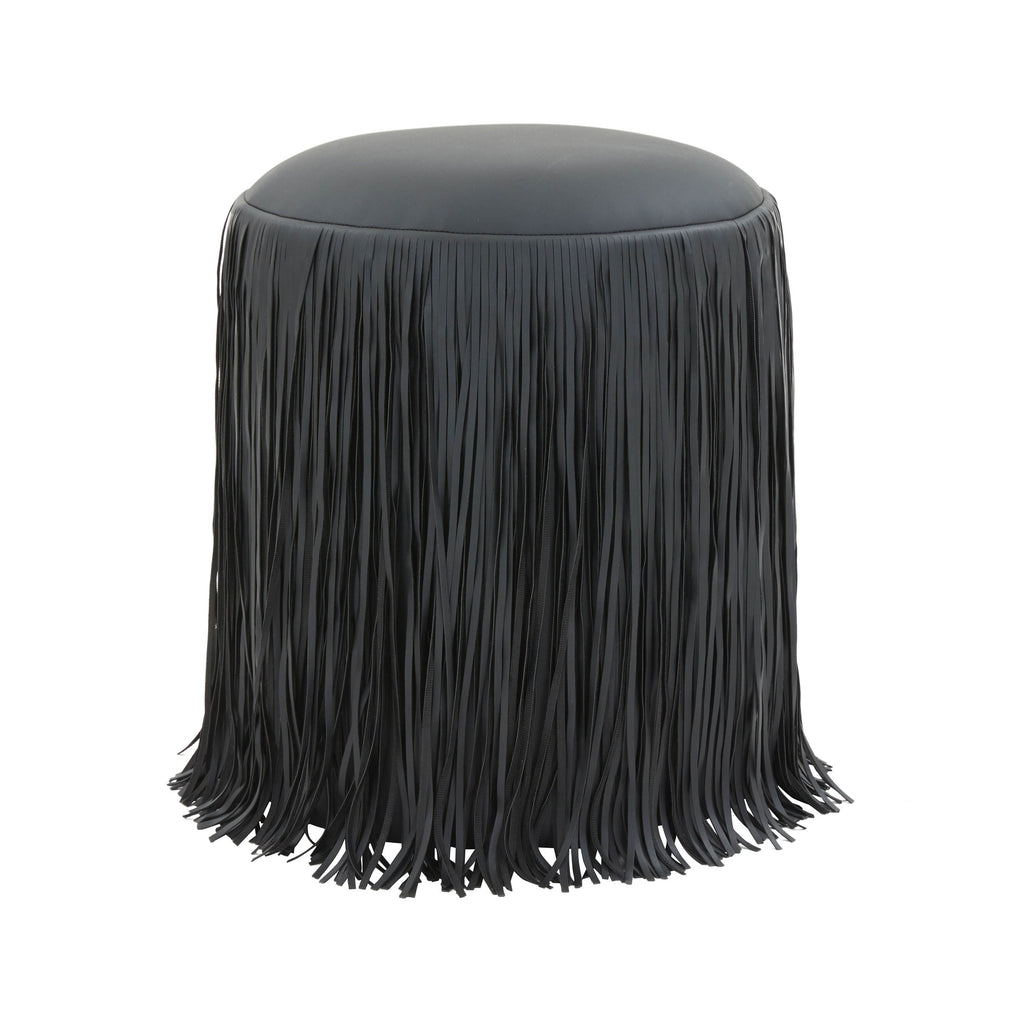 Shag Me Performance Vegan Leather Ottoman