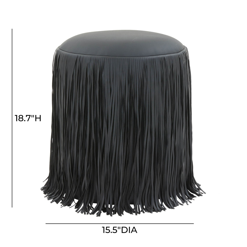 Shag Me Performance Vegan Leather Ottoman