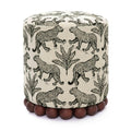Dex Leopard Performance Jacquard Ottoman — Cream null