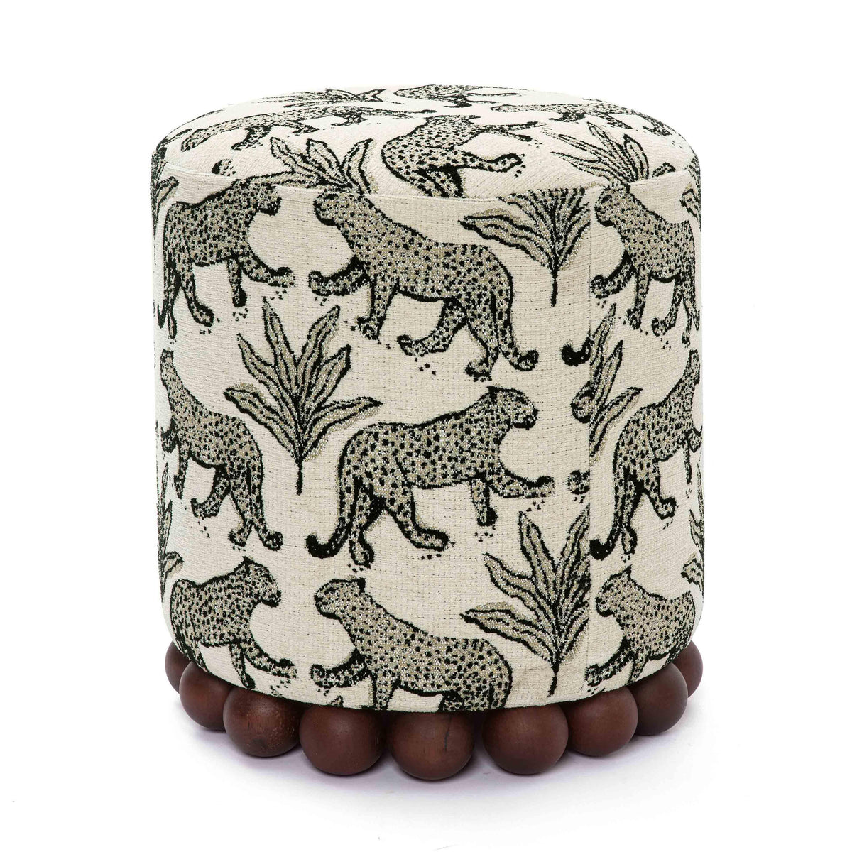 Dex Leopard Performance Jacquard Ottoman