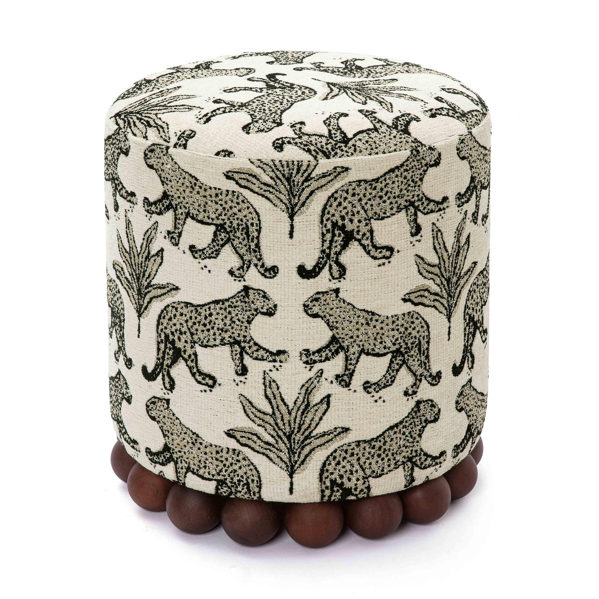 Dex Leopard Performance Jacquard Ottoman