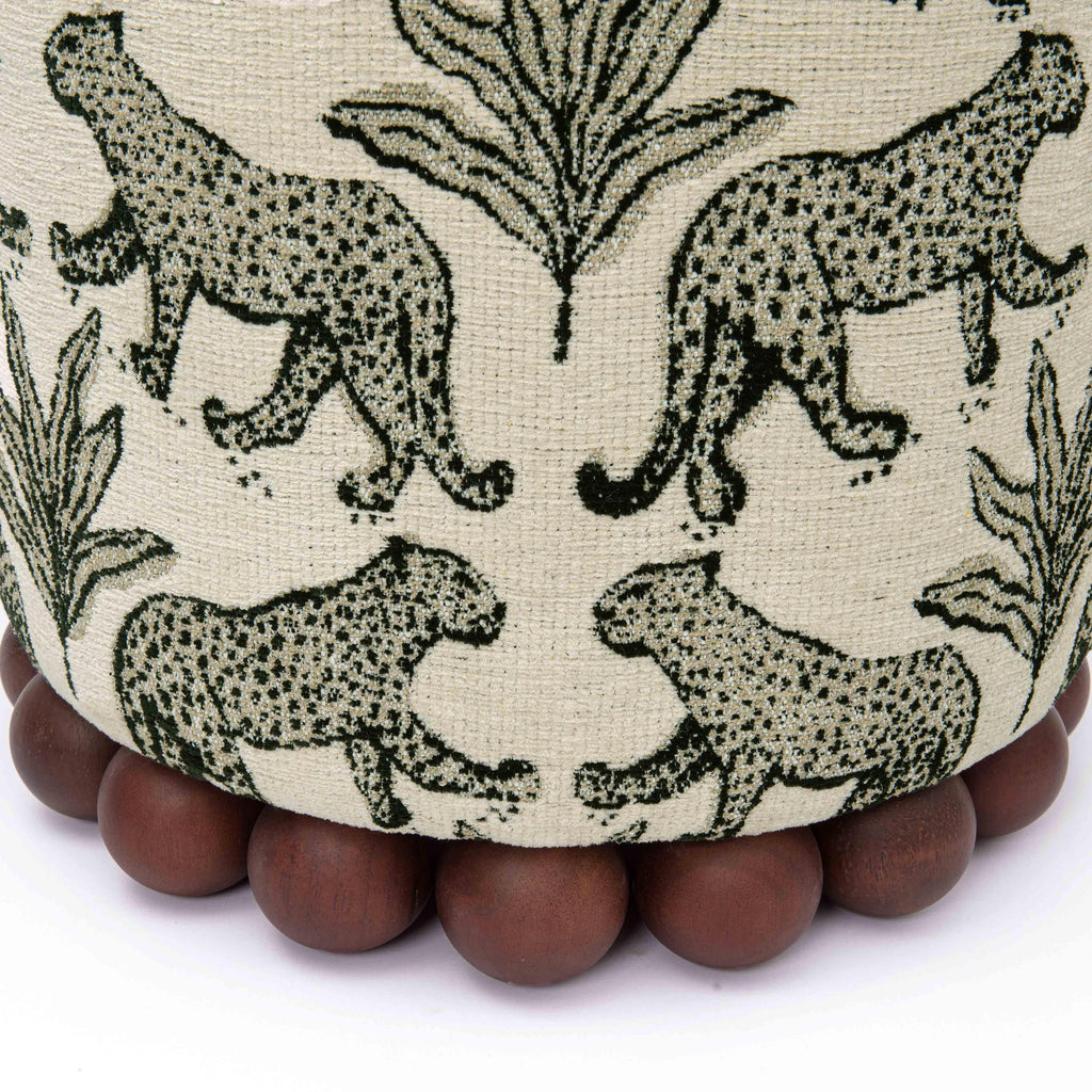 Dex Leopard Performance Jacquard Ottoman