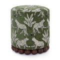 Dex Leopard Performance Jacquard Ottoman