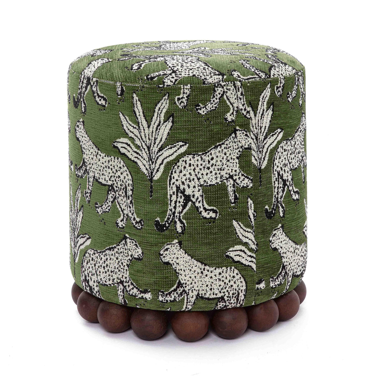 Dex Leopard Performance Jacquard Ottoman