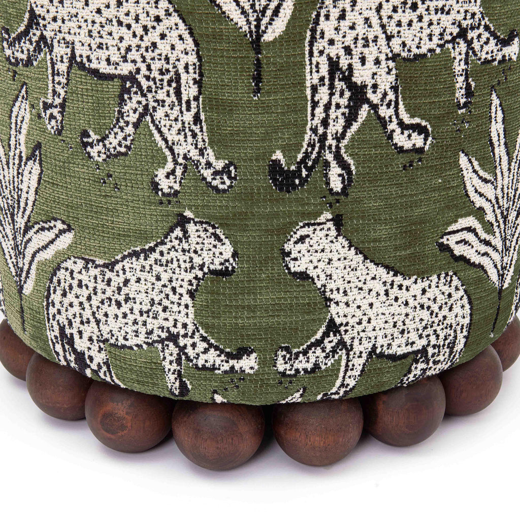 Dex Leopard Performance Jacquard Ottoman