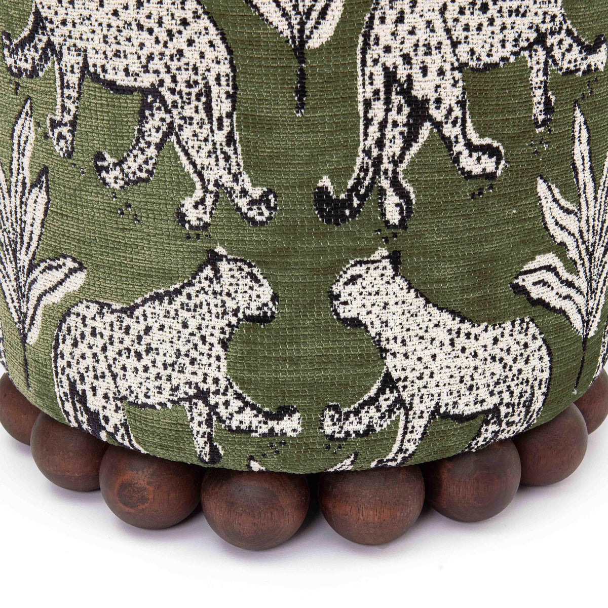 Dex Leopard Performance Jacquard Ottoman