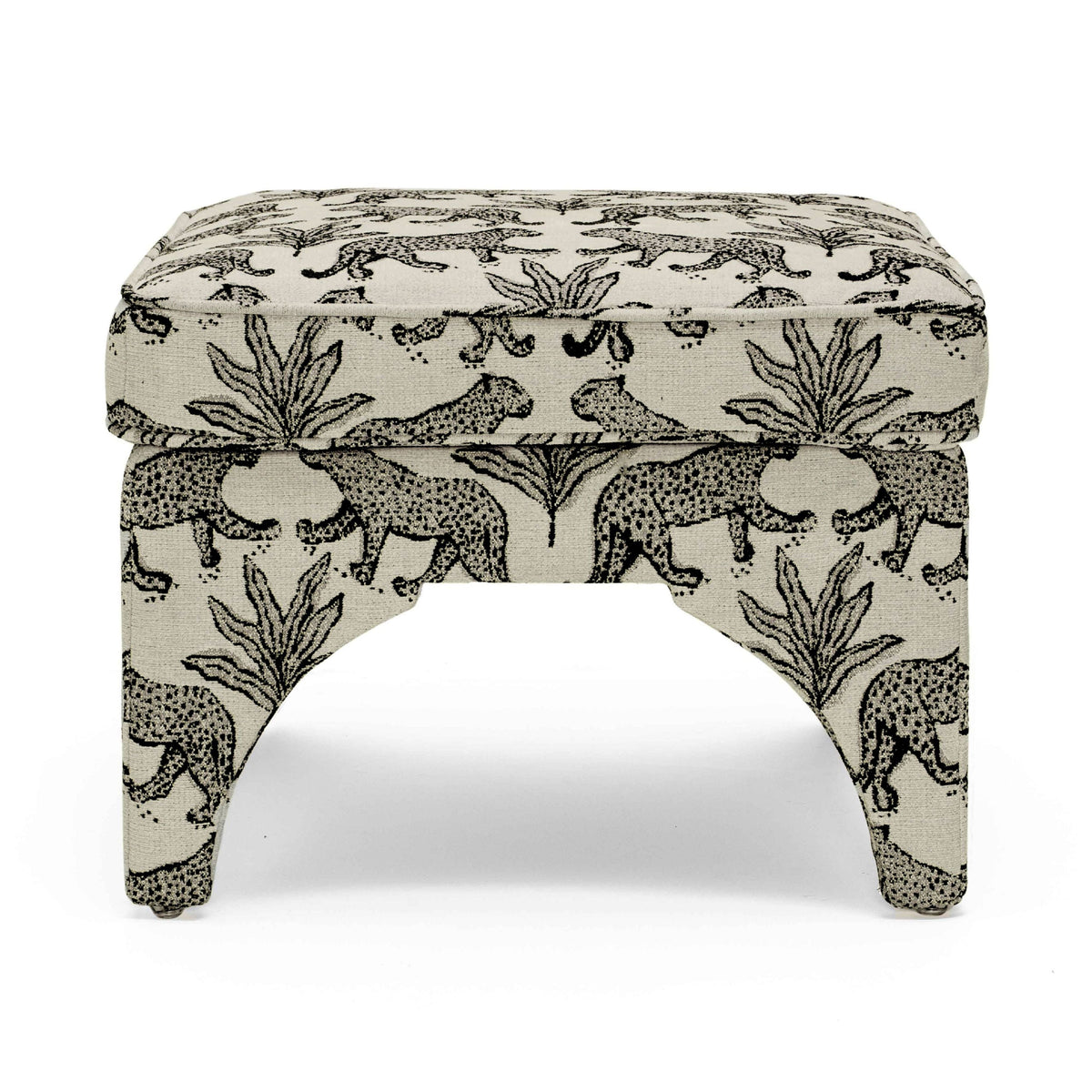 Raji Leopard Performance Jacquard Ottoman