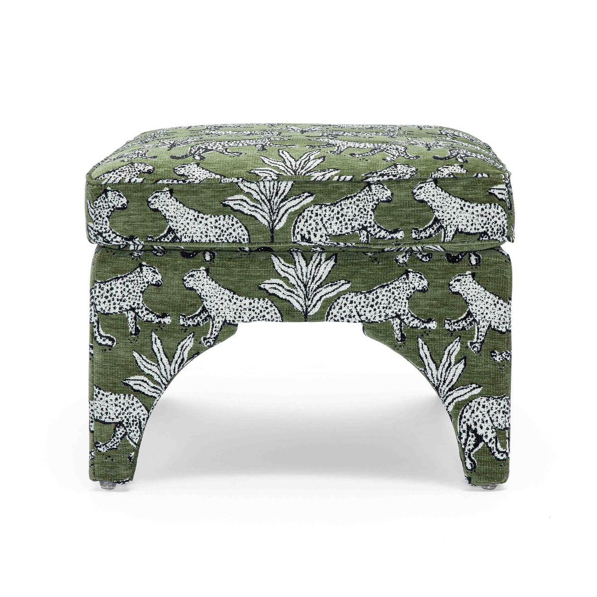 Raji Leopard Performance Jacquard Ottoman