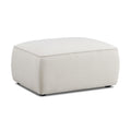 Travie Sand Upcycled Performance Linen Ottoman