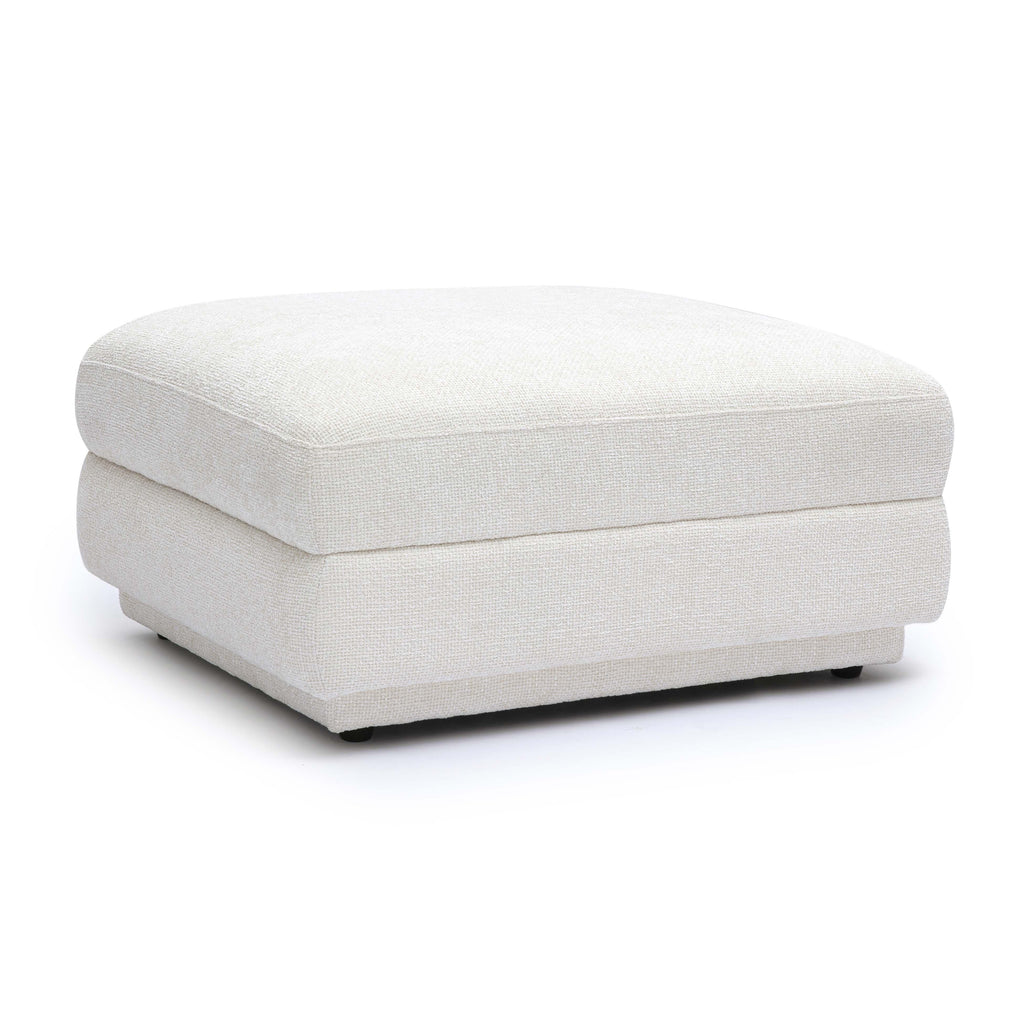 Perry Cream Performance Chenille Modular Ottoman