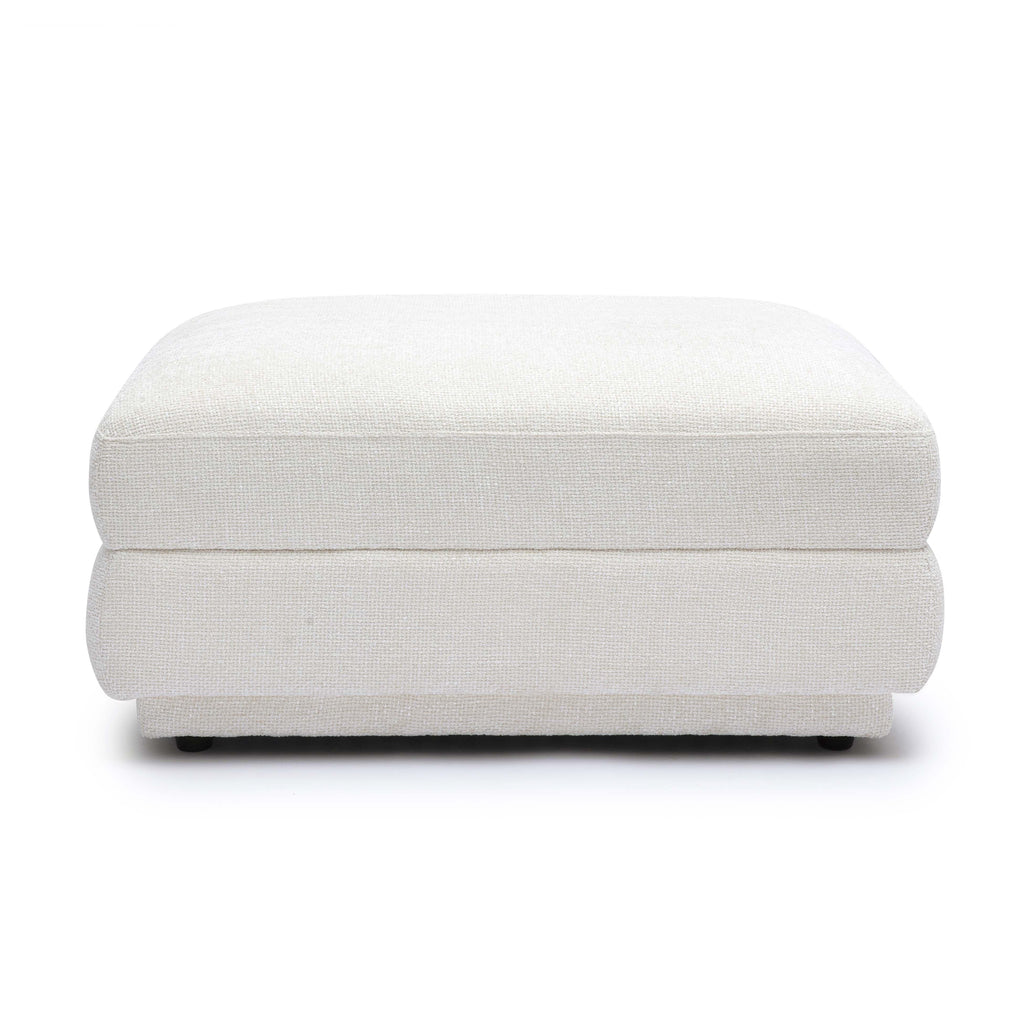 Perry Cream Performance Chenille Modular Ottoman