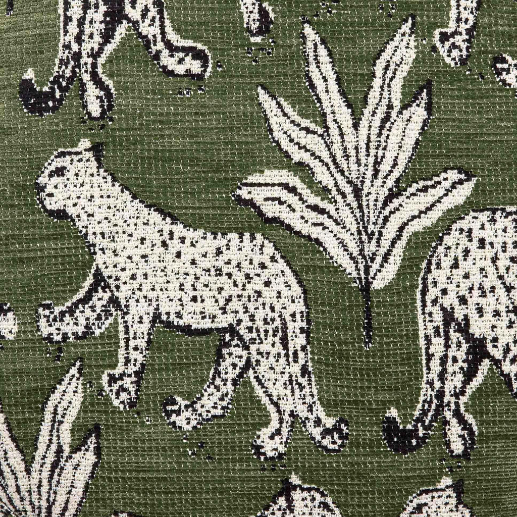 Ollie 48" Olive Green Leopard Performance Jacquard Bench