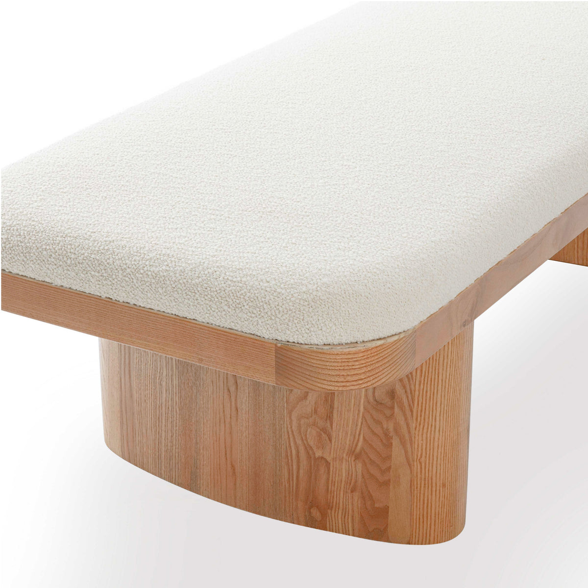 Ollie 56.5" White Performance Boucle Large Bench