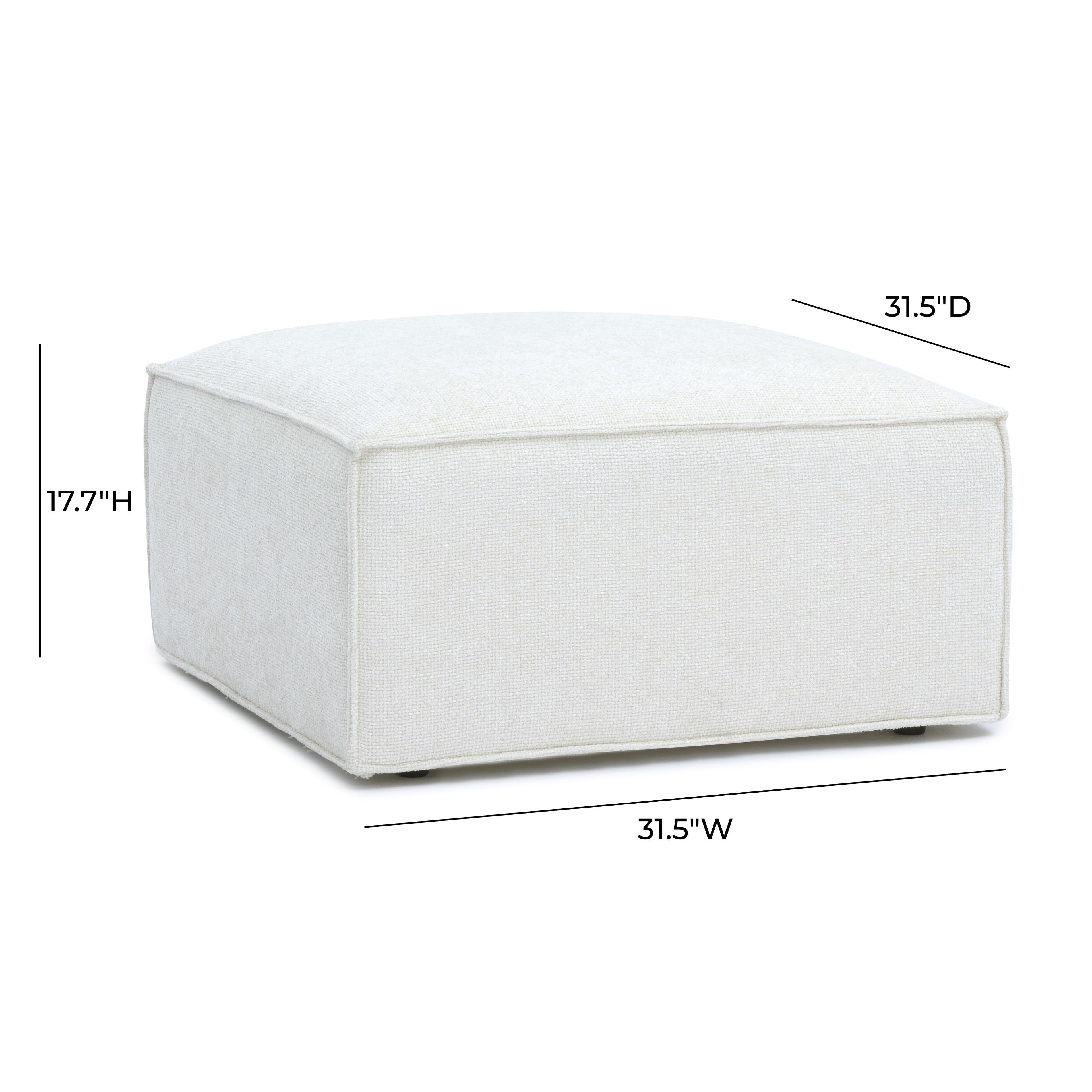 Mindy Performance Chenille Basketweave Ottoman