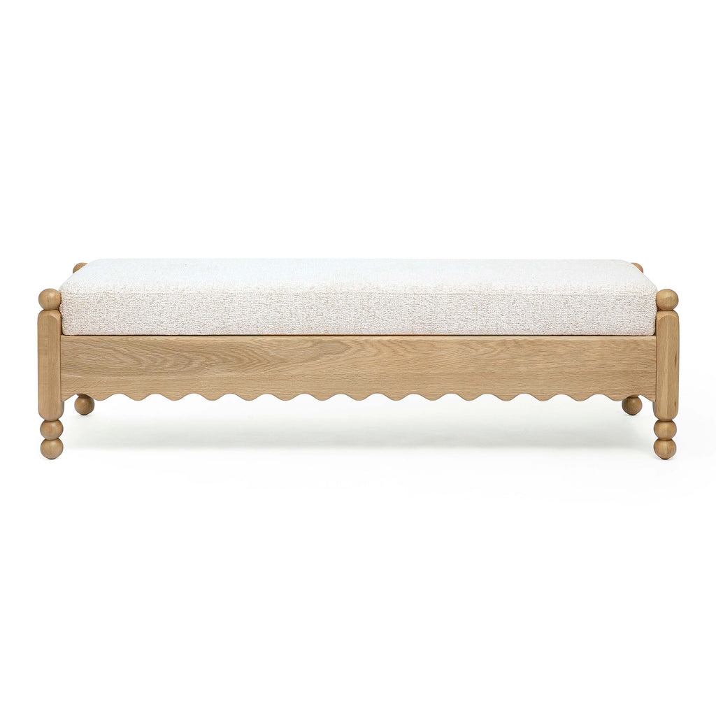 Thelma 56" Cream Performance Basketweave Bench