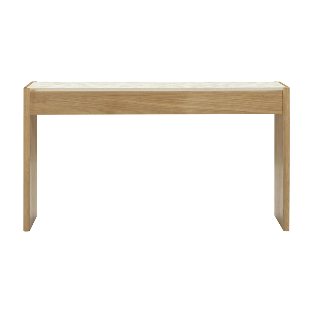 Paige 56" Natural Oak 2-Drawer Console Desk