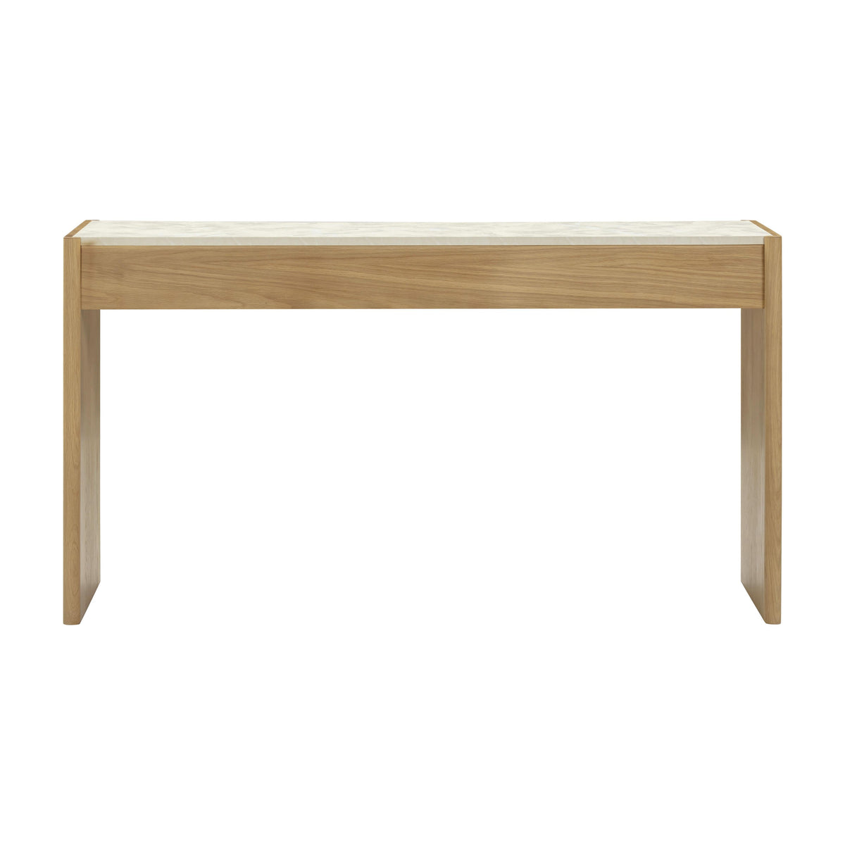 Paige 56" Natural Oak 2-Drawer Console Desk