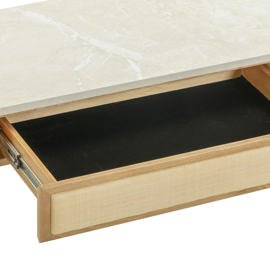 Paige 56" Natural Oak 2-Drawer Console Desk