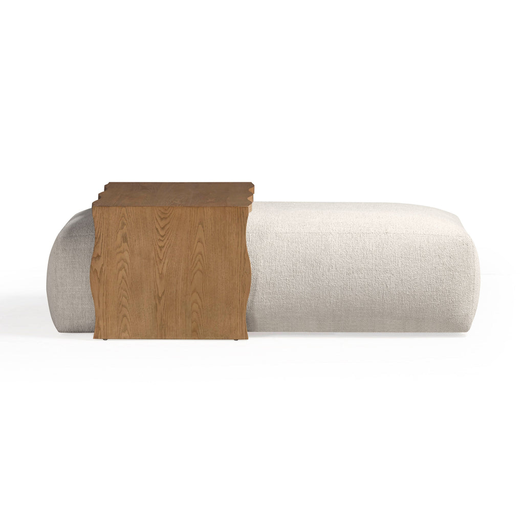 Spencer 54" Performance Basketweave Ottoman with Bridge Table