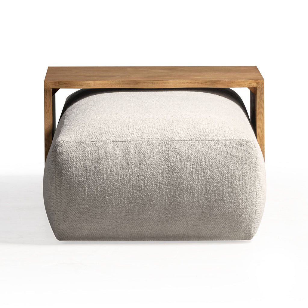 Spencer 54" Performance Basketweave Ottoman with Bridge Table