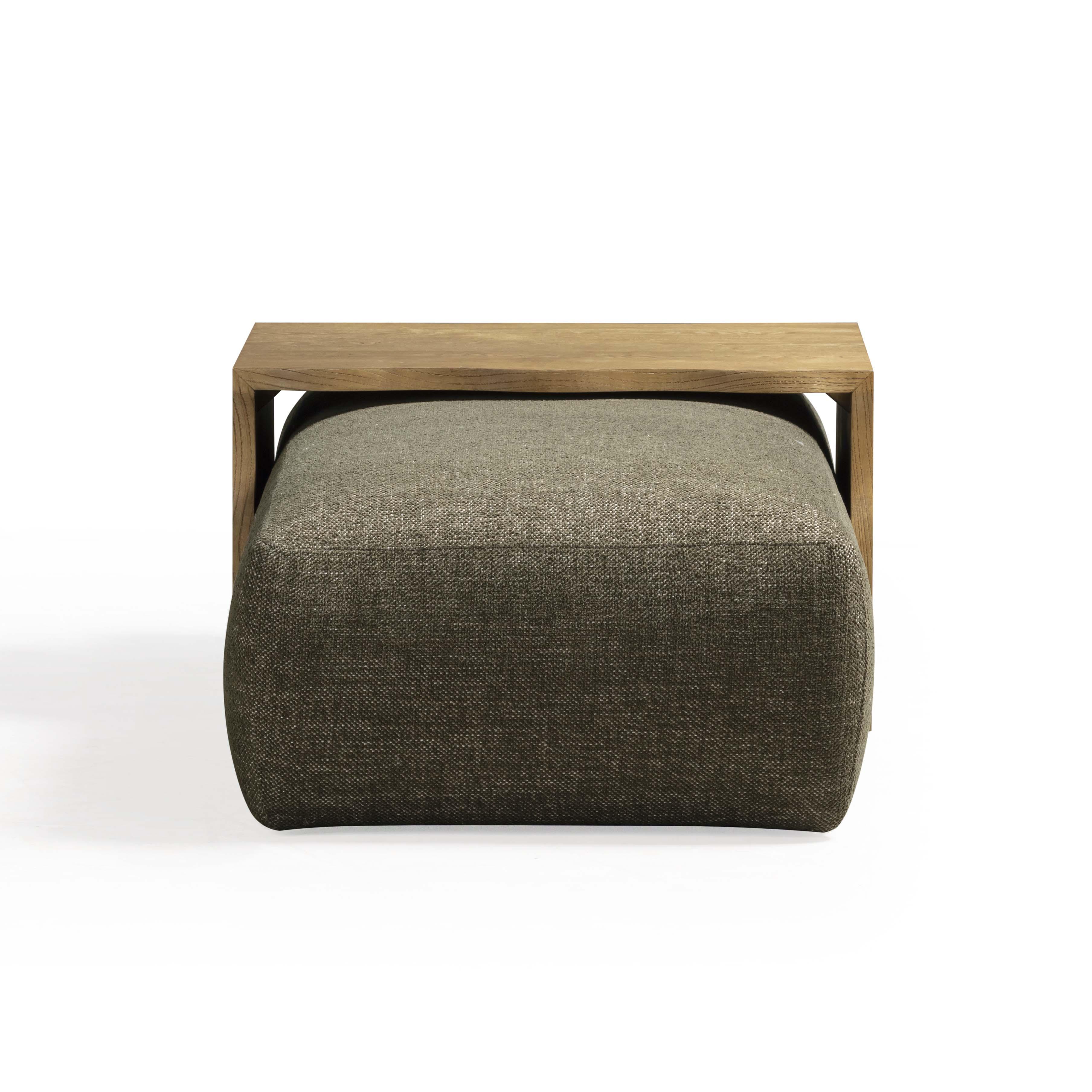 Spencer 54" Performance Basketweave Ottoman with Bridge Table