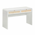 Patty 48" Rattan 2-Drawer Console Desk — White null