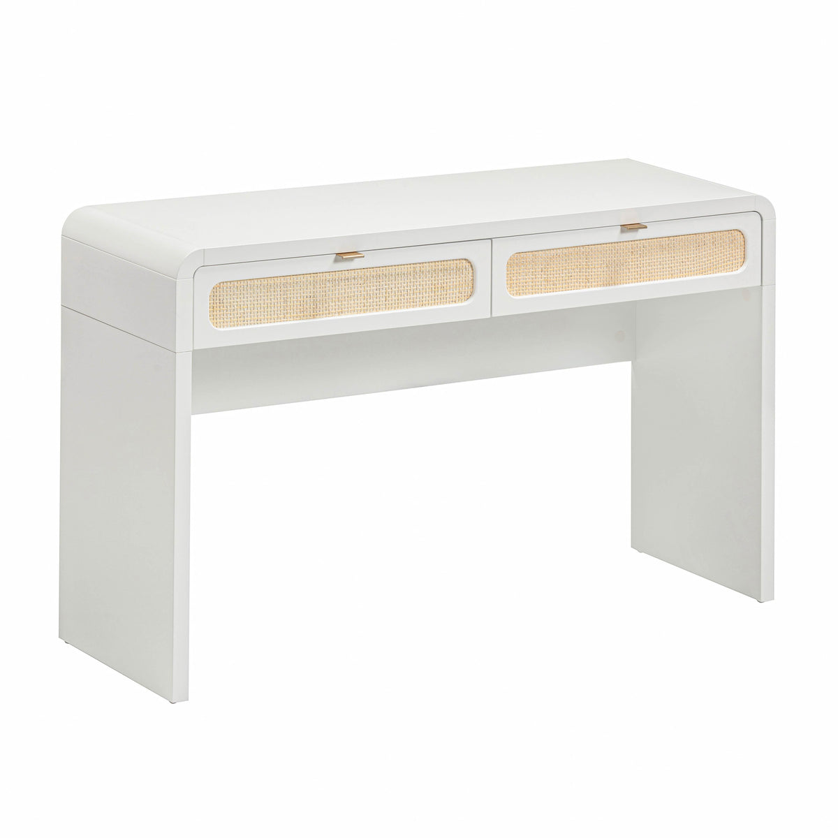 Patty 48" Rattan 2-Drawer Console Desk — White null