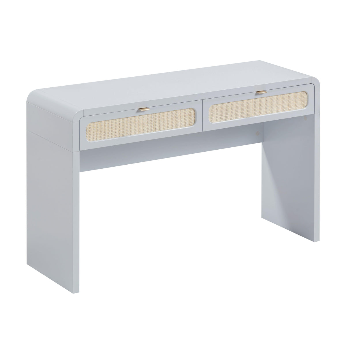 Patty 48" Rattan 2-Drawer Console Desk — Blue null
