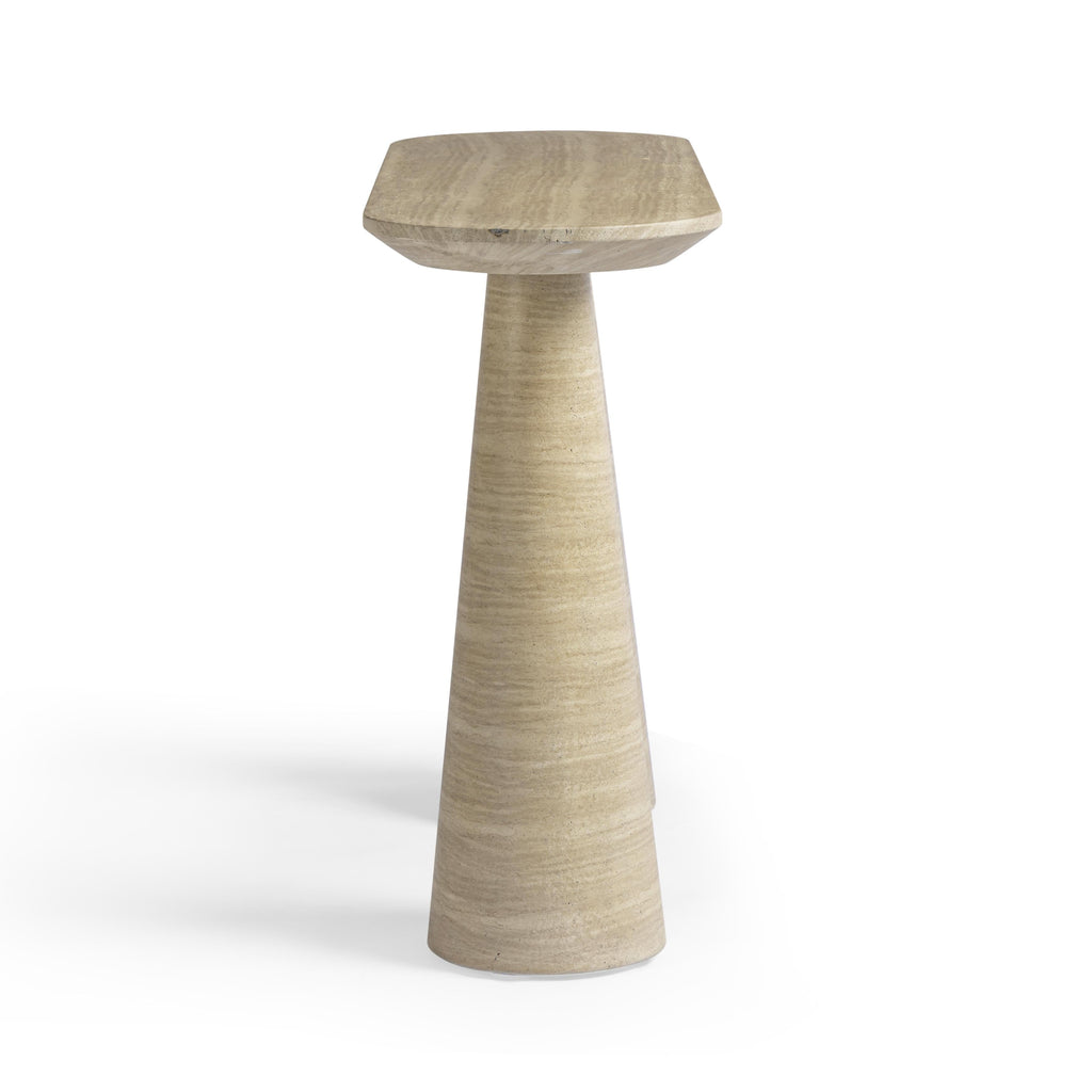 Sandra 47" Faux Travertine Indoor/Outdoor Console Table
