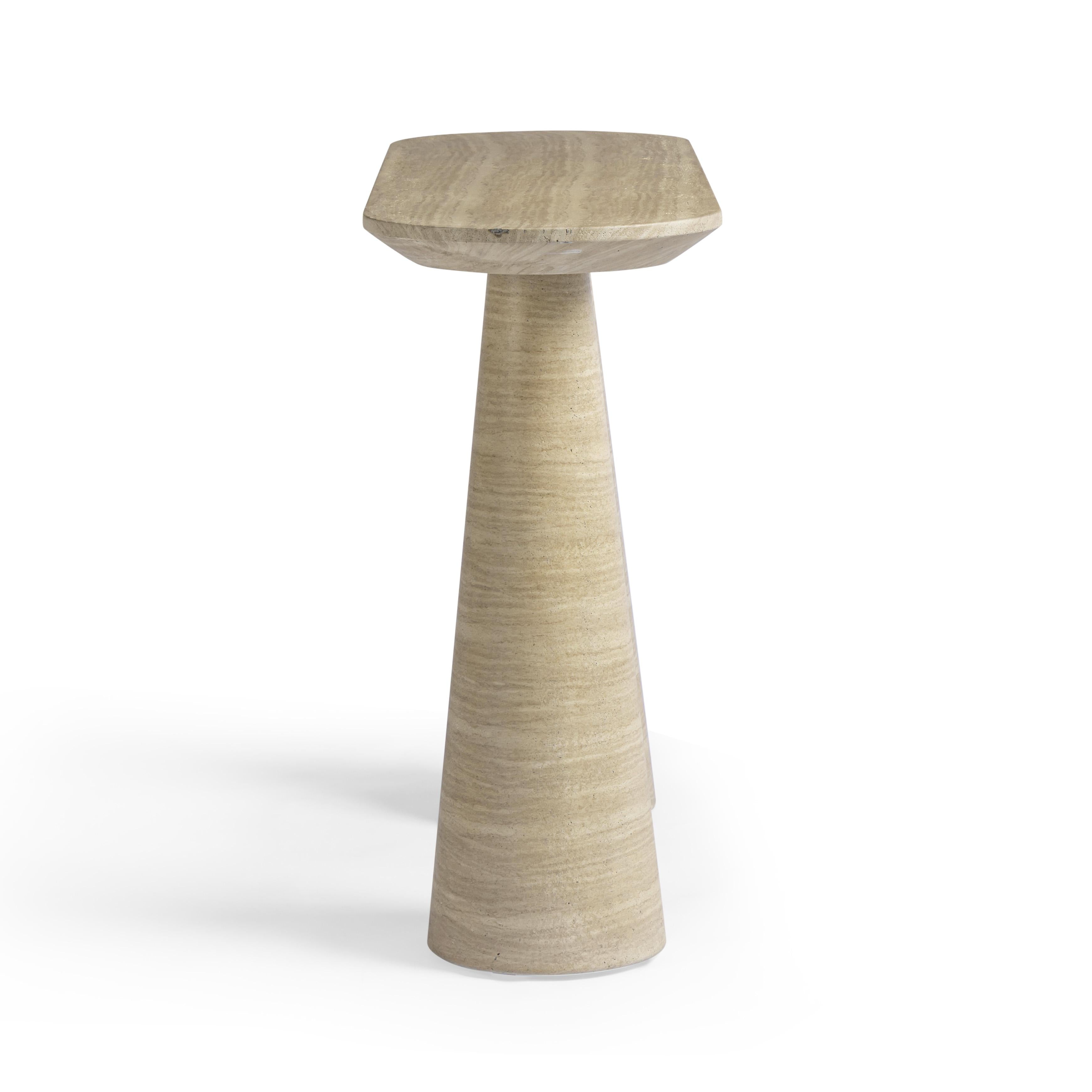 Sandra 47" Faux Travertine Indoor/Outdoor Console Table