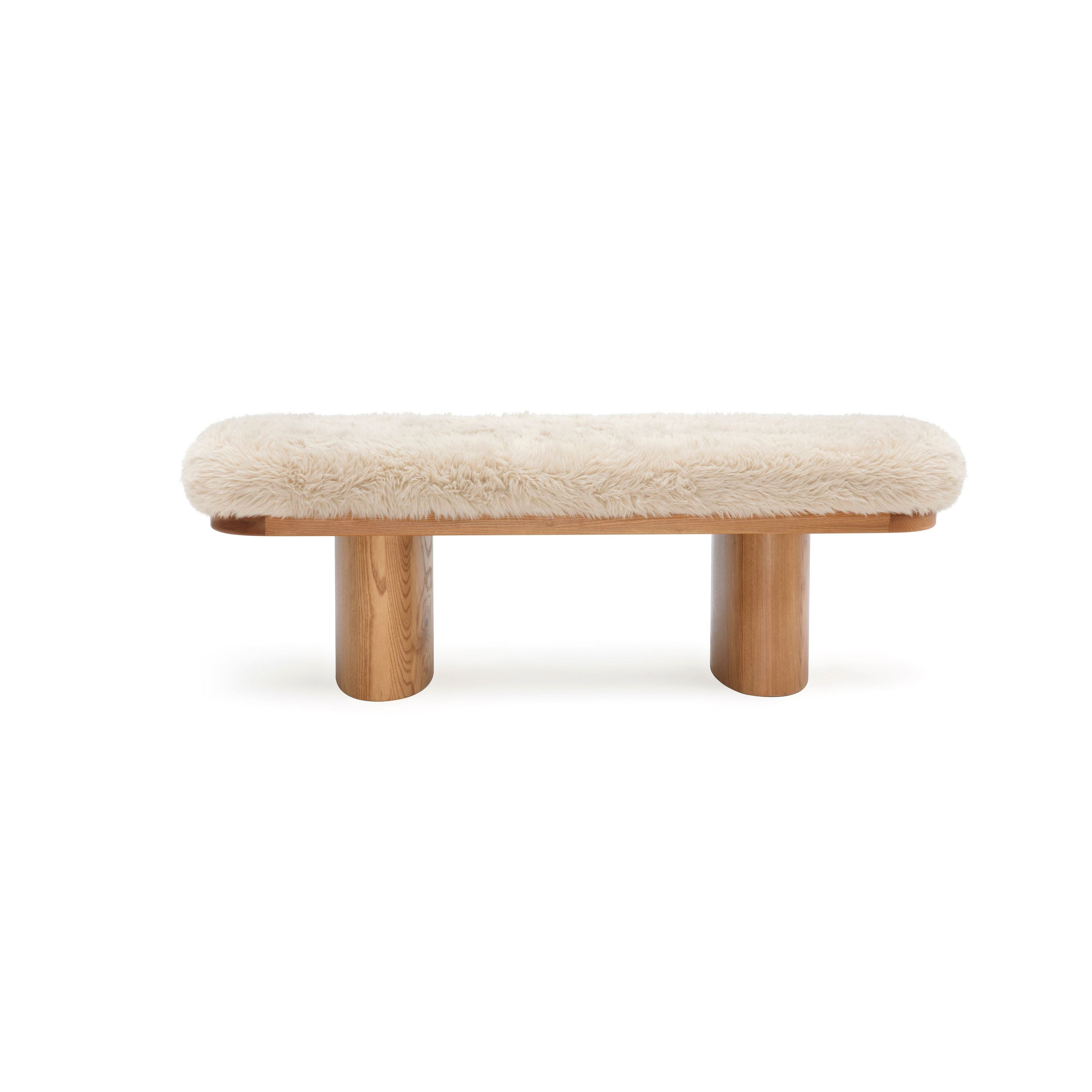Ollie 48" Contract-Grade Straight Vegan Shearling Bench