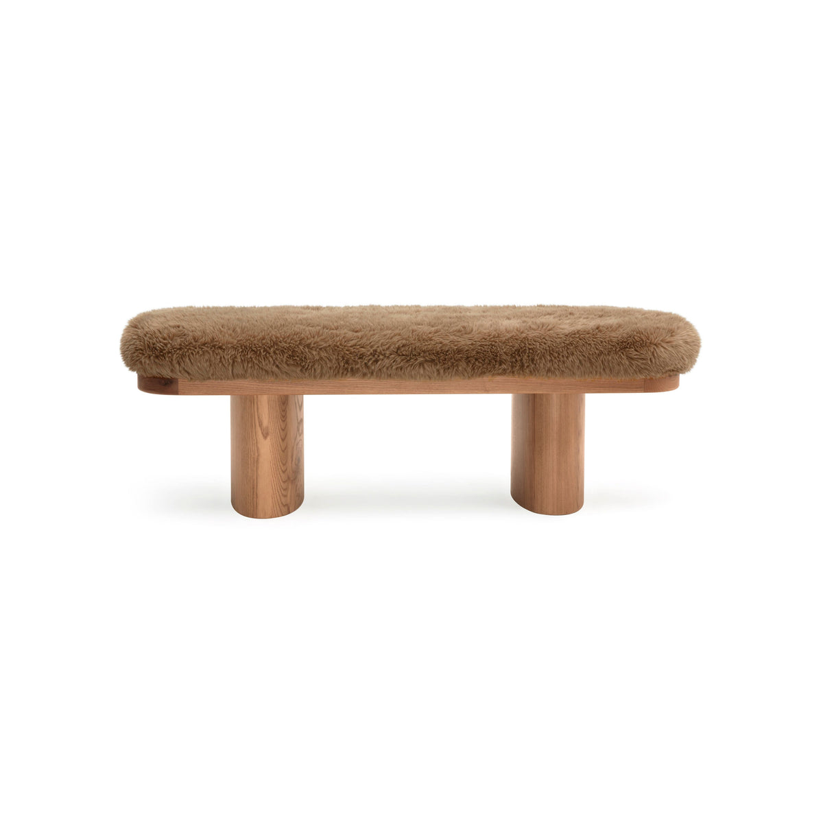 Ollie 48" Contract-Grade Straight Vegan Shearling Bench