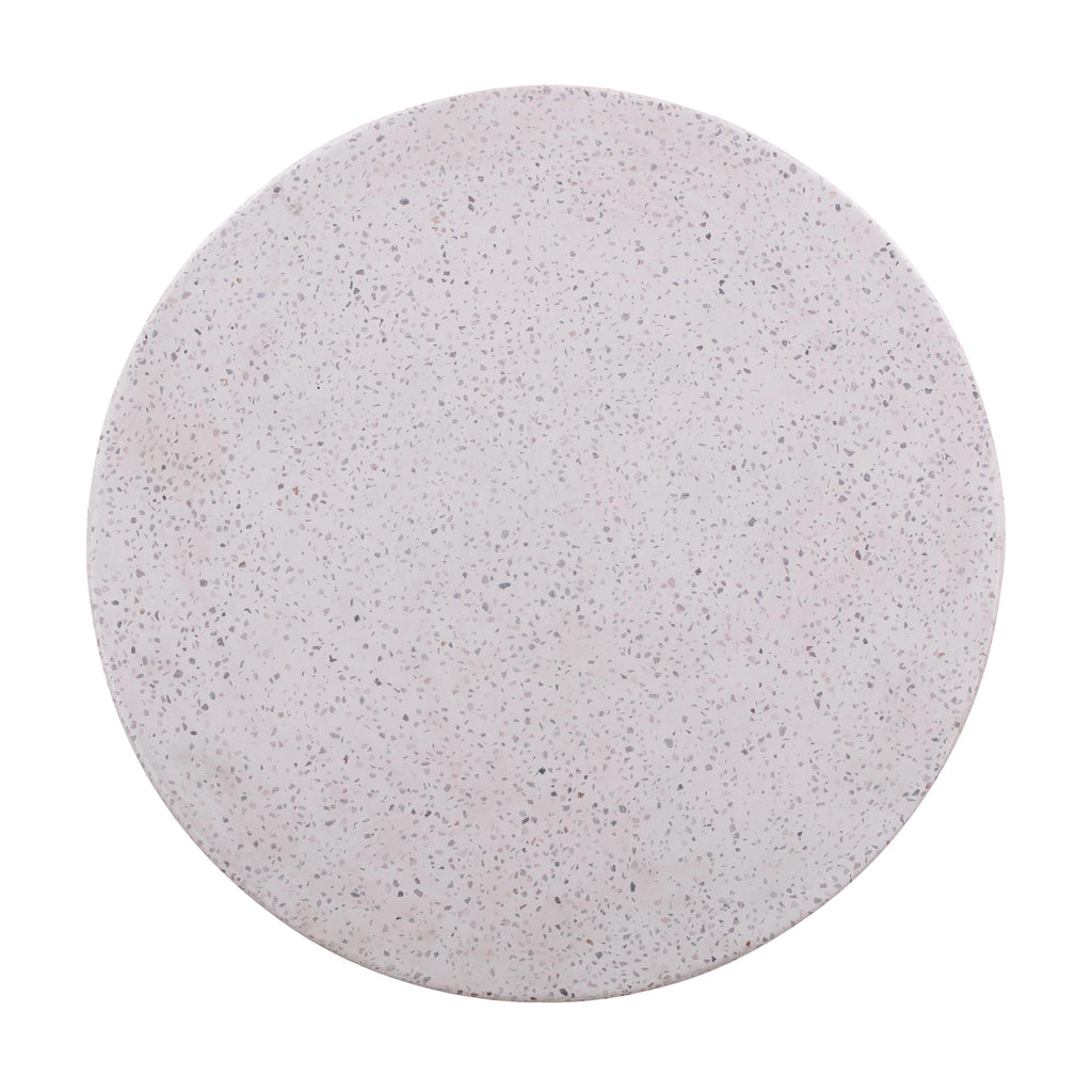 Terrazzo Light Speckled Concrete Round Side Table