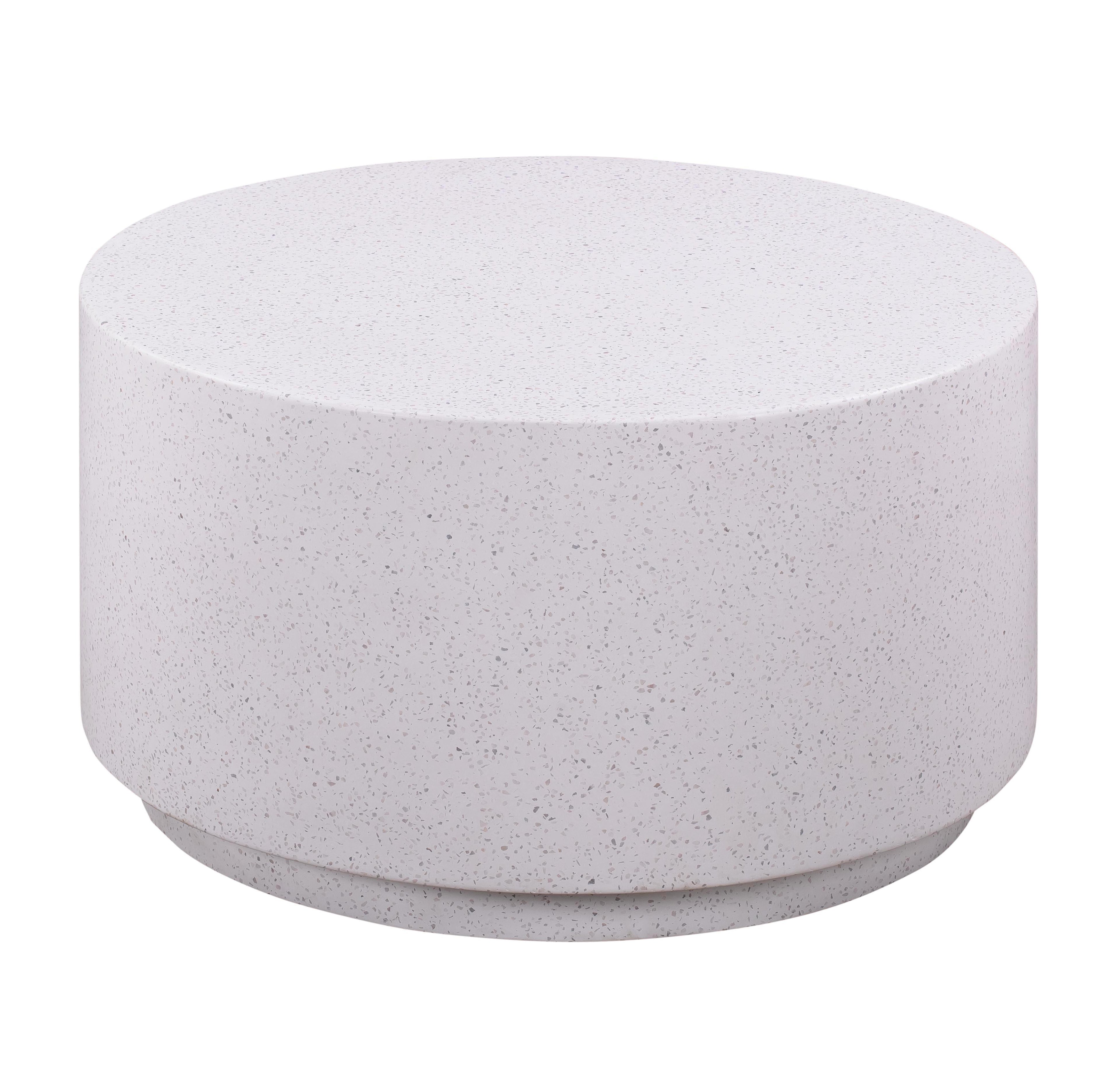 Terrazzo 27.5" Light Speckled Concrete Round Coffee Table