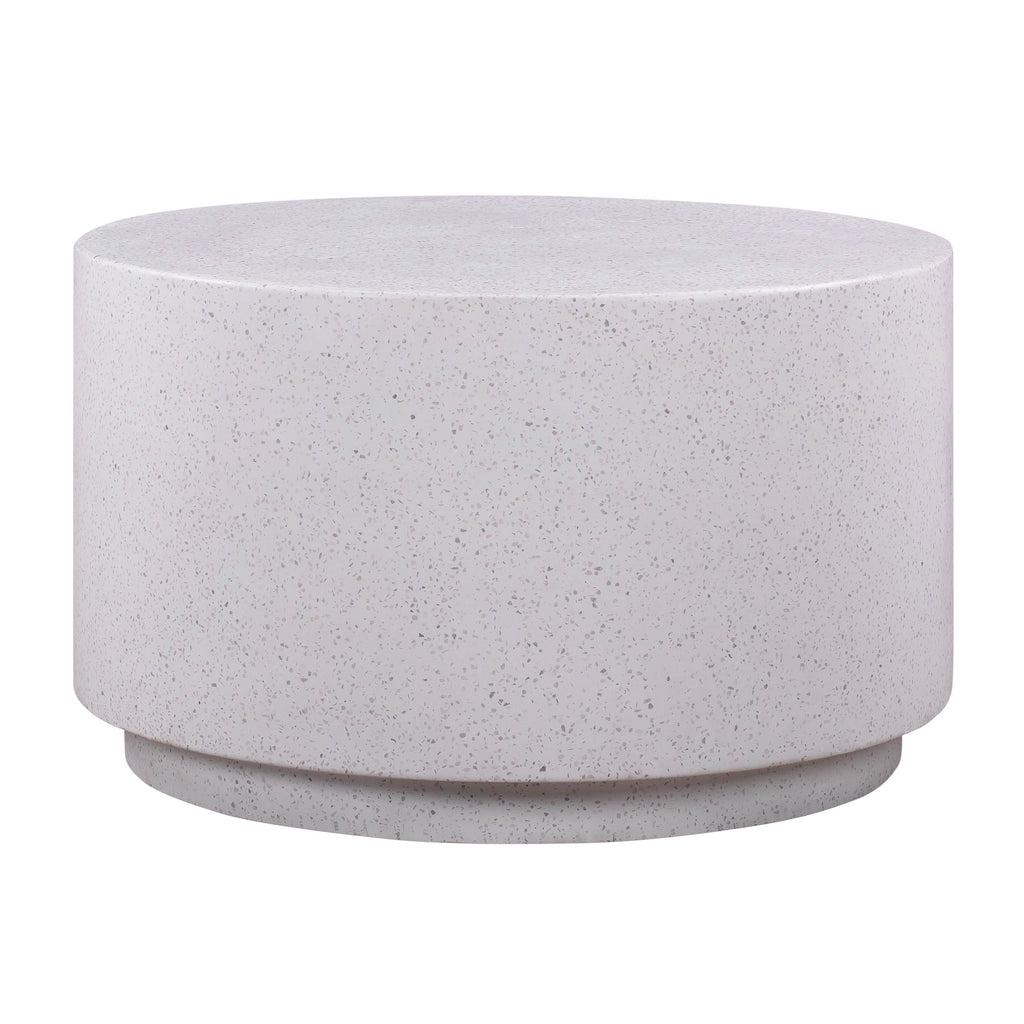 Terrazzo 27.5" Light Speckled Concrete Round Coffee Table