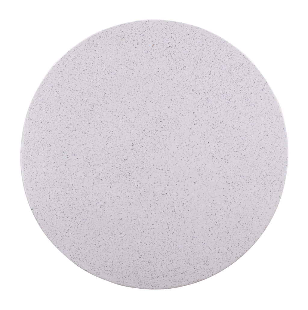 Terrazzo 27.5" Light Speckled Concrete Round Coffee Table