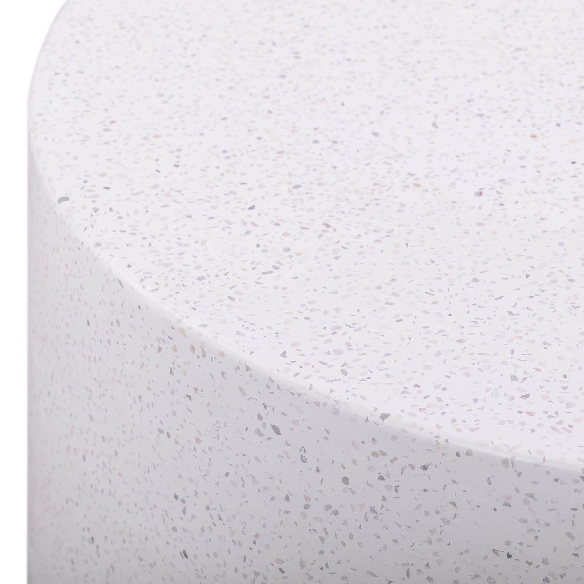 Terrazzo 27.5" Light Speckled Concrete Round Coffee Table