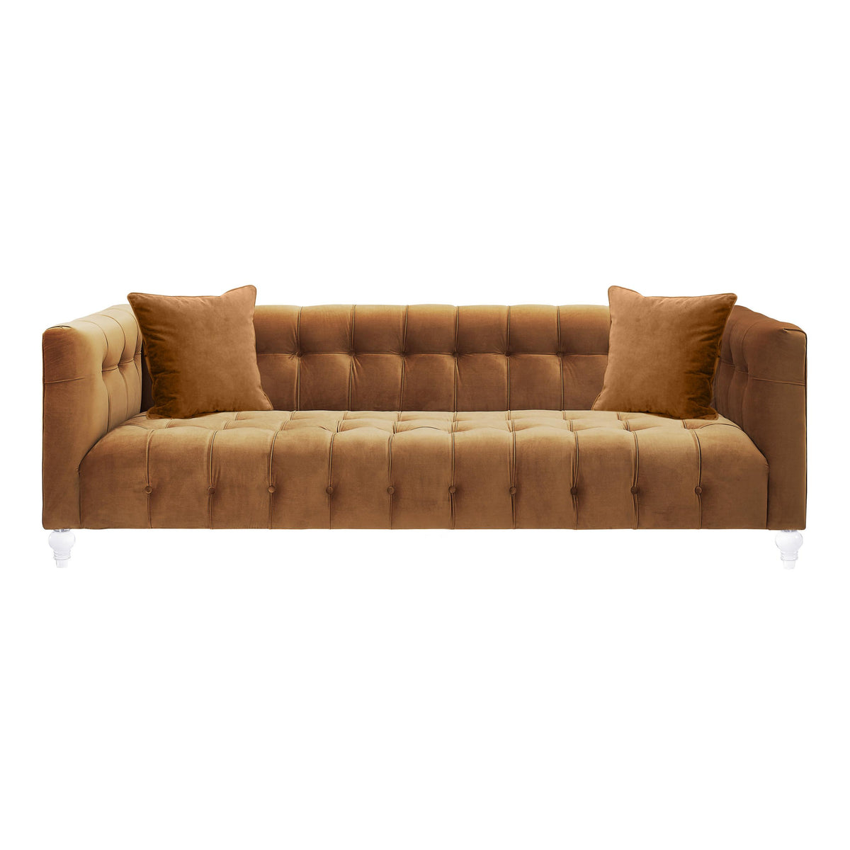 Bea 90.6" Performance Velvet Tufted Sofa — Cognac null