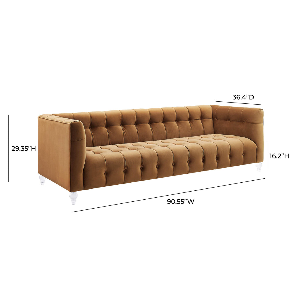 Bea 90.6" Performance Velvet Tufted Sofa